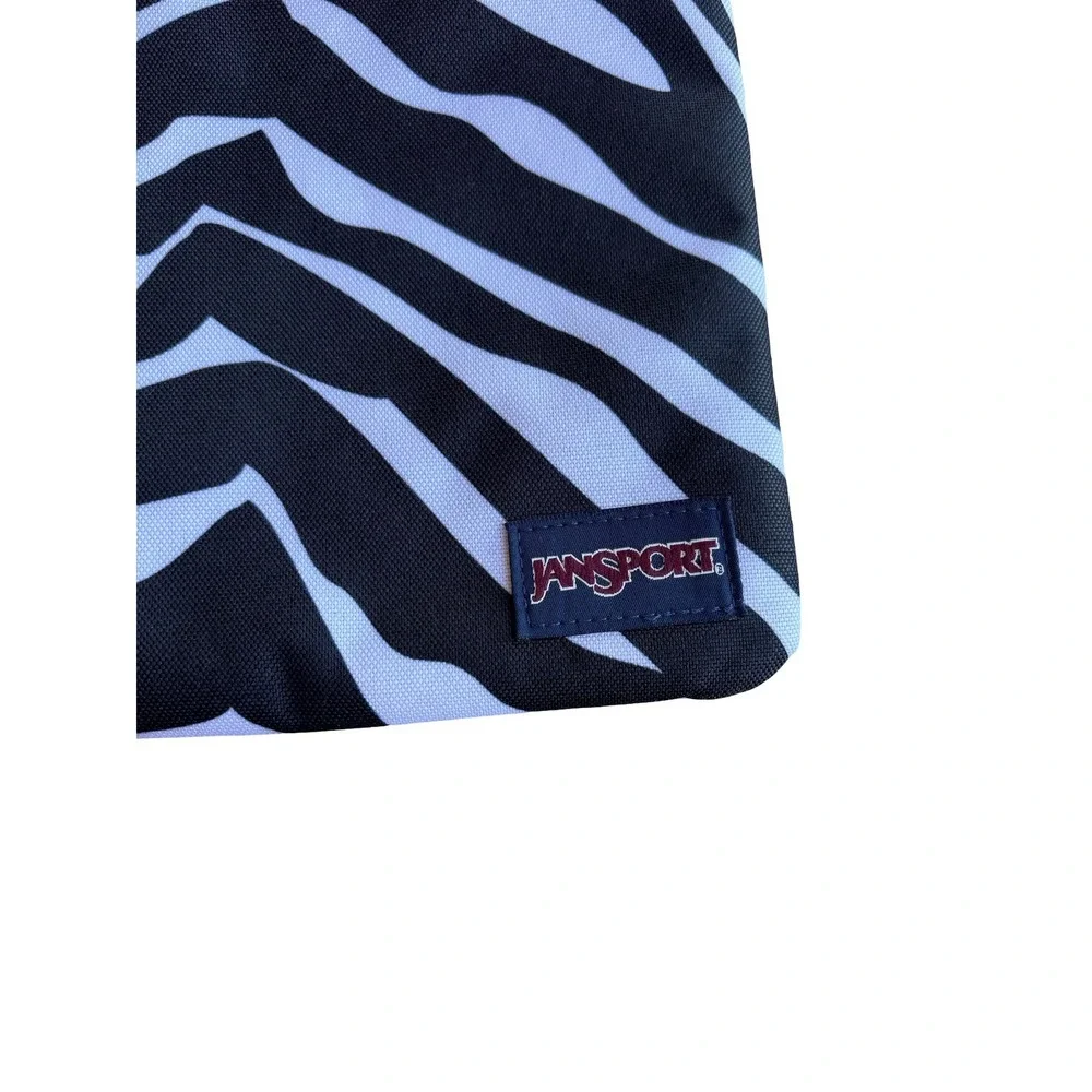 JanSport Zebra Print Tablet Sleeve Case Black White Neon Pink Trim OS Polyester